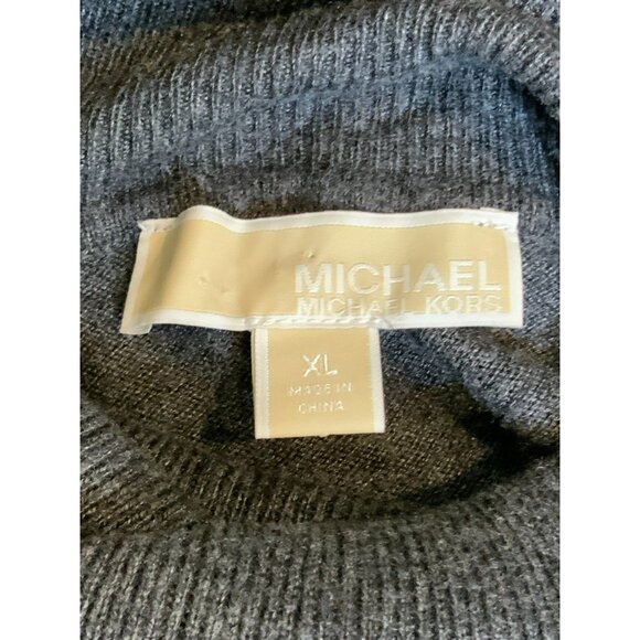 Michael Kors Gray Turtleneck Sweater Dress W/ Zip Pockets, Size XL - Picture 8 of 8